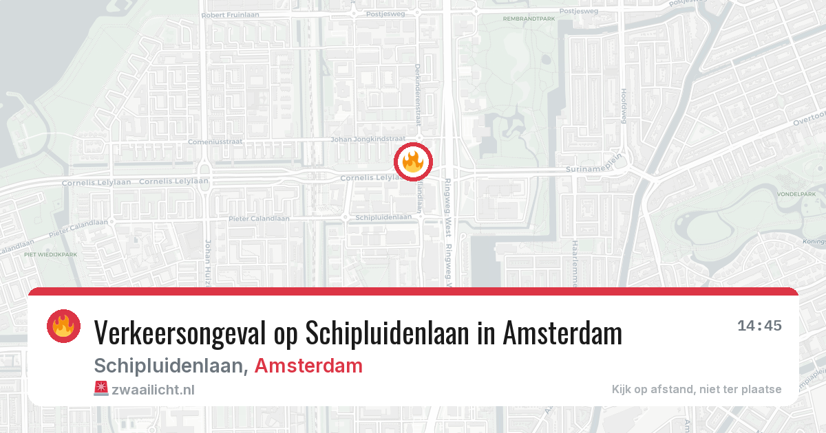 Verkeersongeval op Schipluidenlaan in Amsterdam — 31 mrt 2026