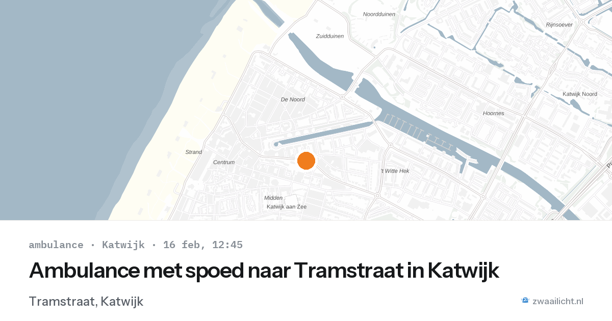 Ambulance met spoed naar Tramstraat in Katwijk — 16 feb 2026