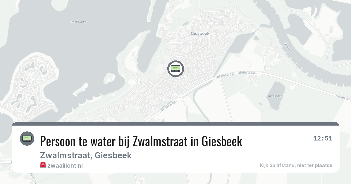 Persoon te water bij Zwalmstraat in Giesbeek — 24 mrt 2026