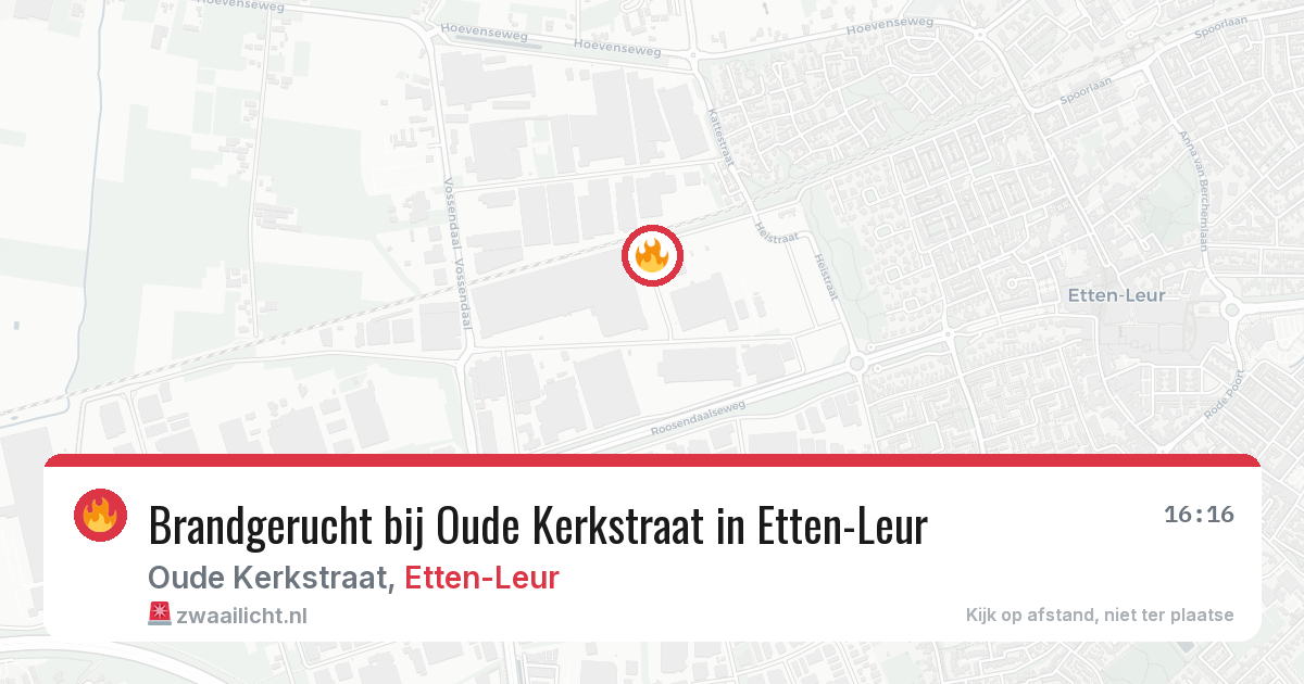 Brandgerucht bij Oude Kerkstraat in Etten-Leur — 25 jun 2026