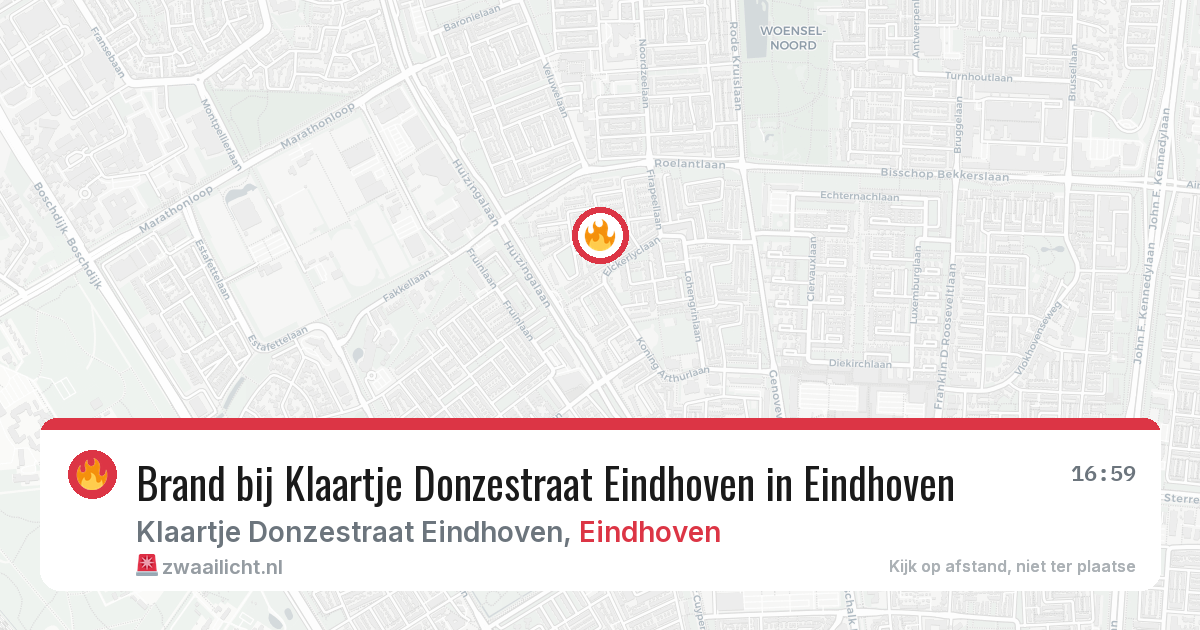 Brand bij Klaartje Donzestraat Eindhoven in Eindhoven — 7 aug 2026