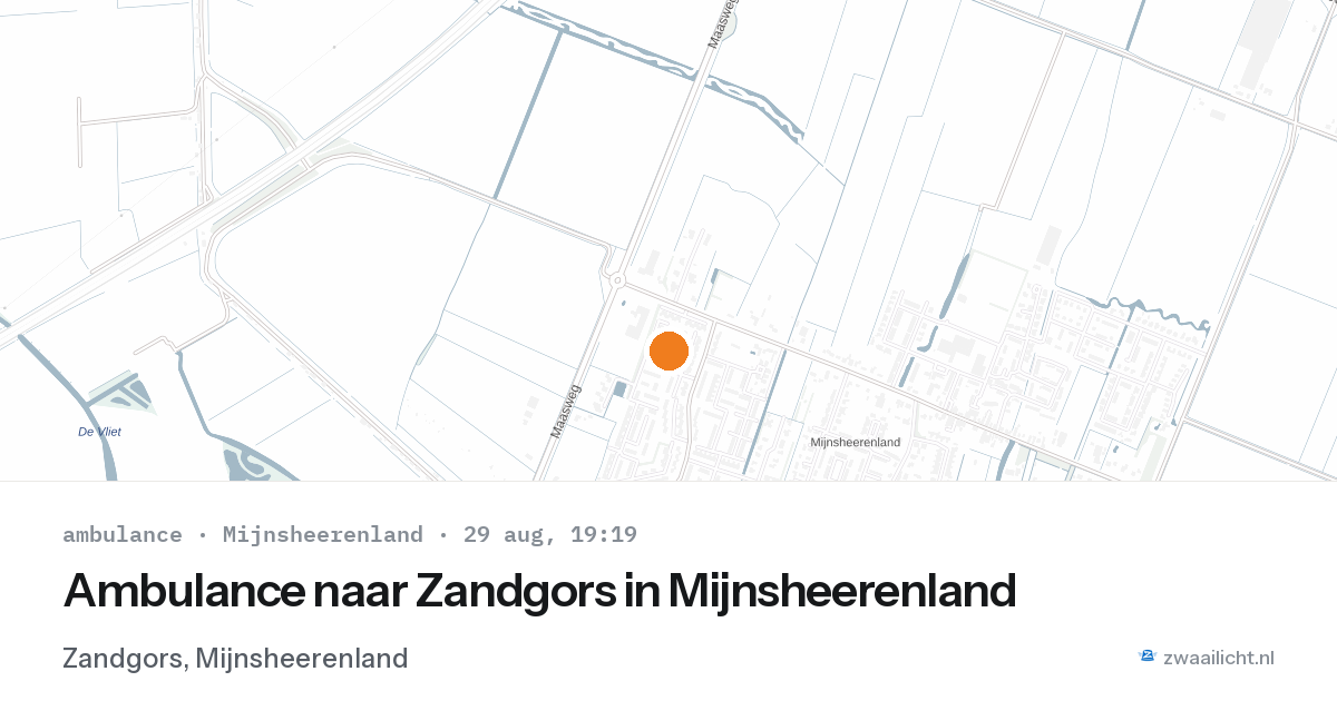 Ambulance naar Zandgors in Mijnsheerenland — 29 aug 2026