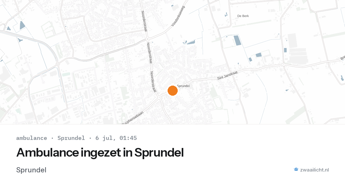 Ambulance ingezet in Sprundel — 5 jul 2026