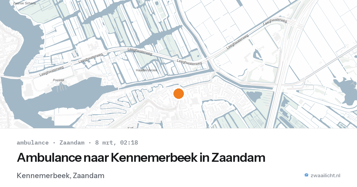 Ambulance naar Kennemerbeek in Zaandam — 8 mrt 2026