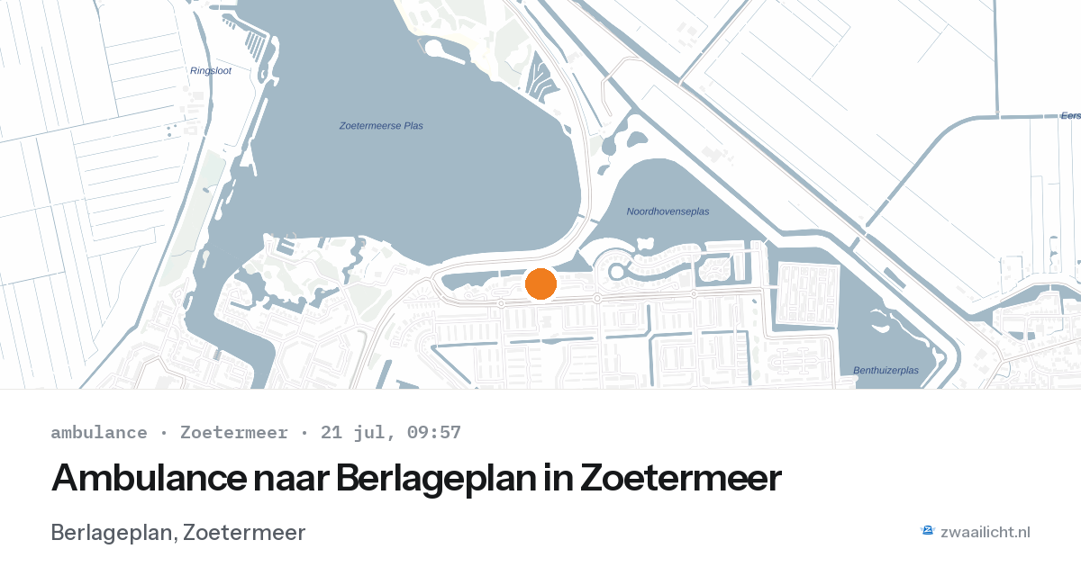 Ambulance naar Berlageplan in Zoetermeer — 21 jul 2026