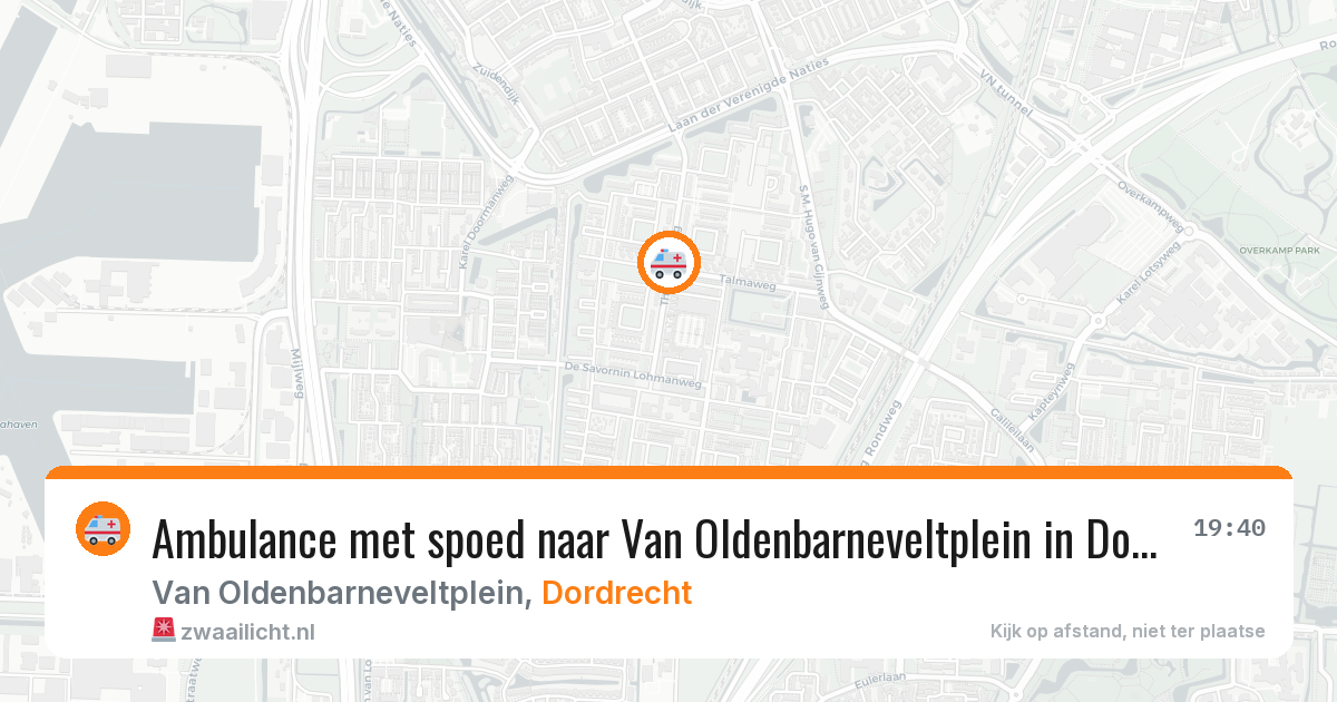 Ambulance met spoed naar Van Oldenbarneveltplein in Dordrecht — 22 mrt 2026