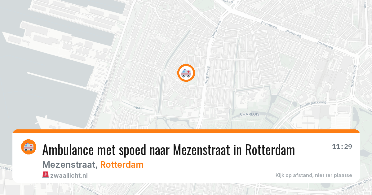 Ambulance met spoed naar Mezenstraat in Rotterdam — 25 mei 2026