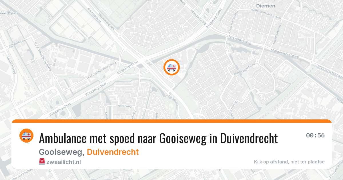 Ambulance met spoed naar Gooiseweg in Duivendrecht — 23 mei 2026