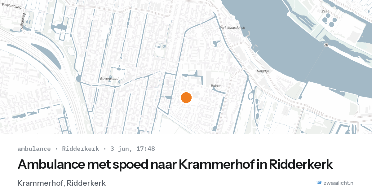 Ambulance met spoed naar Krammerhof in Ridderkerk — 3 jun 2026