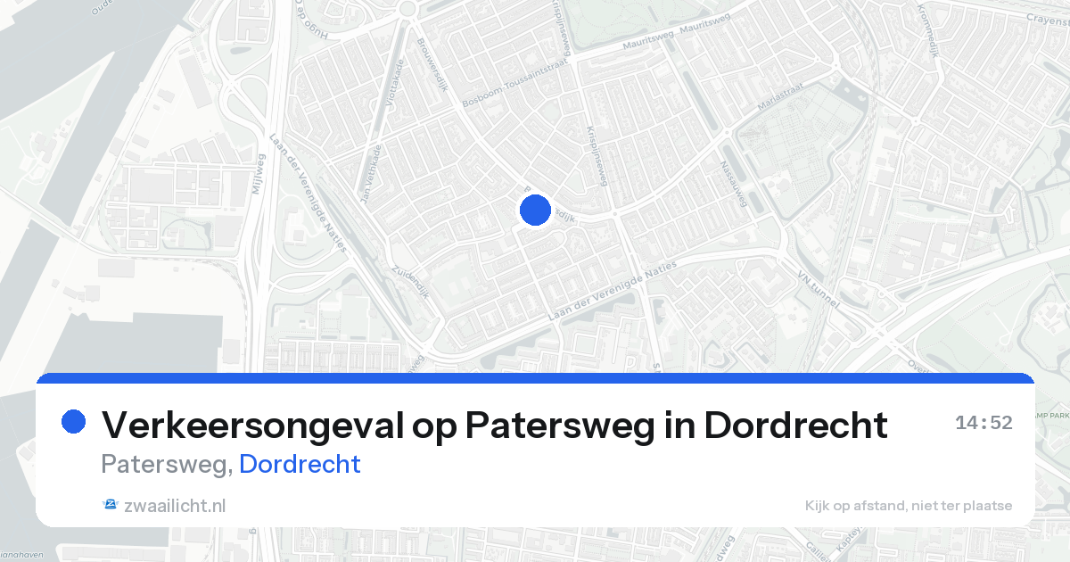 Verkeersongeval op Patersweg in Dordrecht — 25 aug 2026