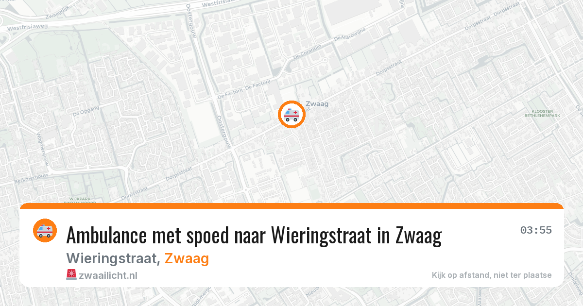 Ambulance met spoed naar Wieringstraat in Zwaag — 13 jun 2026