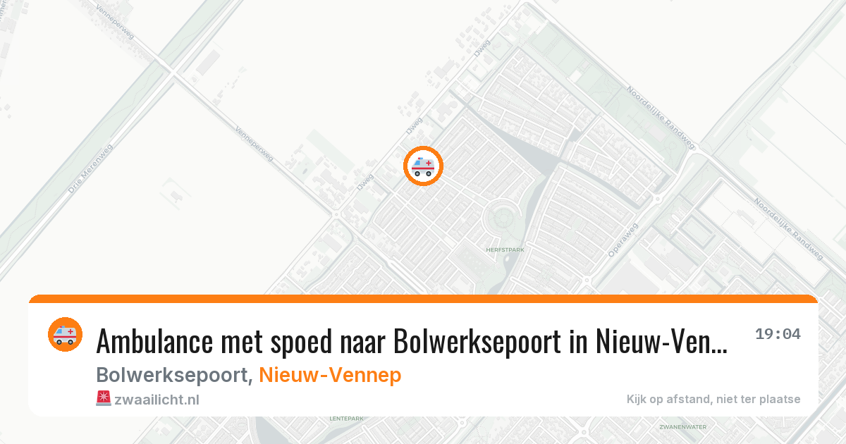 Ambulance met spoed naar Bolwerksepoort in Nieuw-Vennep — 17 jul 2026