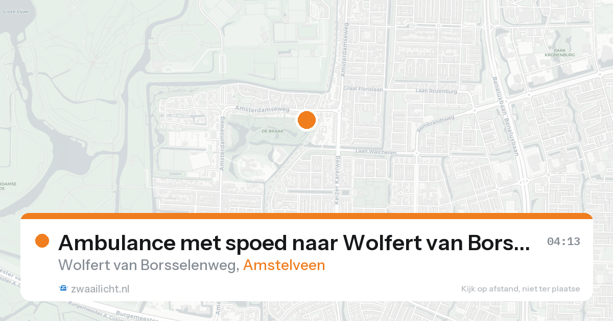 Ambulance met spoed naar Wolfert van Borsselenweg in Amstelveen — 8 jun 2026