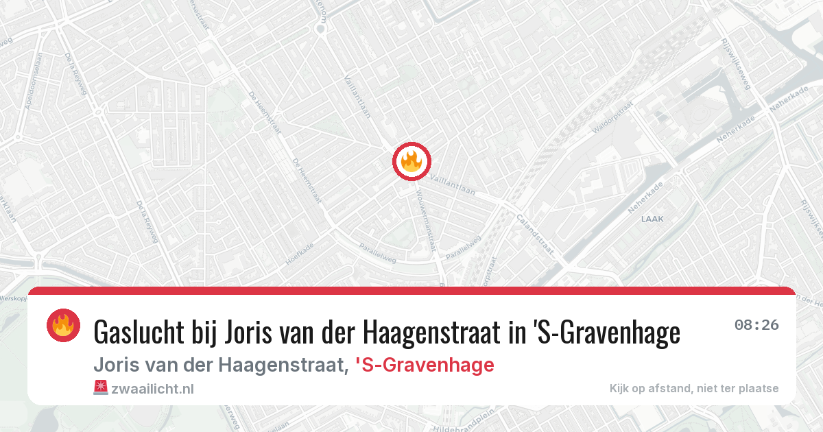 Gaslucht bij Joris van der Haagenstraat in 'S-Gravenhage — 23 mrt 2026