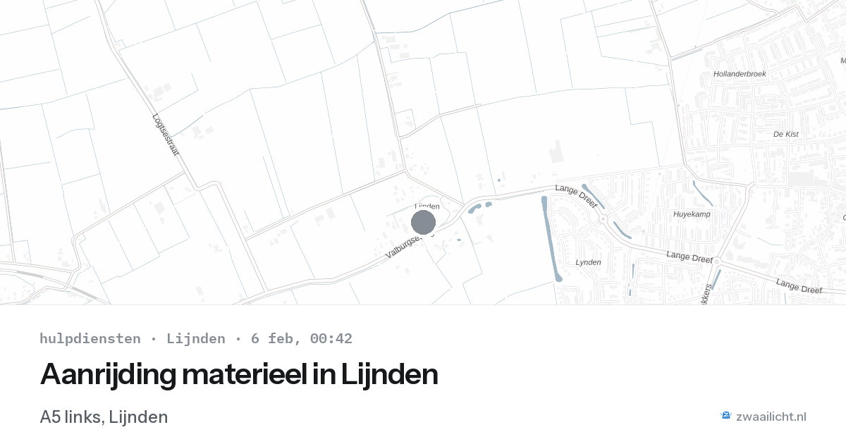 Aanrijding materieel in Lijnden — 5 feb 2026