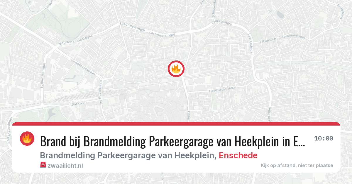 Brand bij Brandmelding Parkeergarage van Heekplein in Enschede — 11 aug 2026