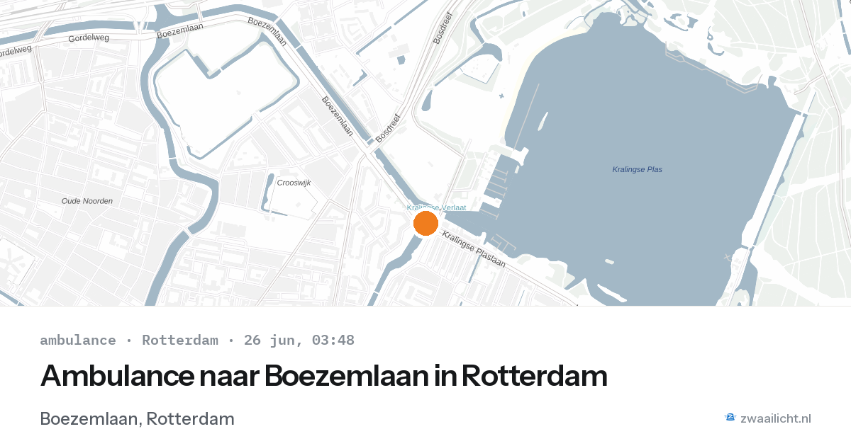 Ambulance naar Boezemlaan in Rotterdam — 26 jun 2026