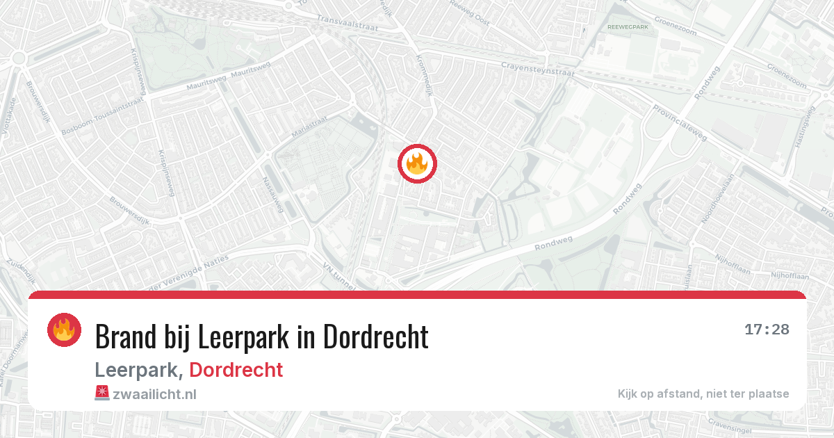 Brand bij Leerpark in Dordrecht — 8 aug 2026