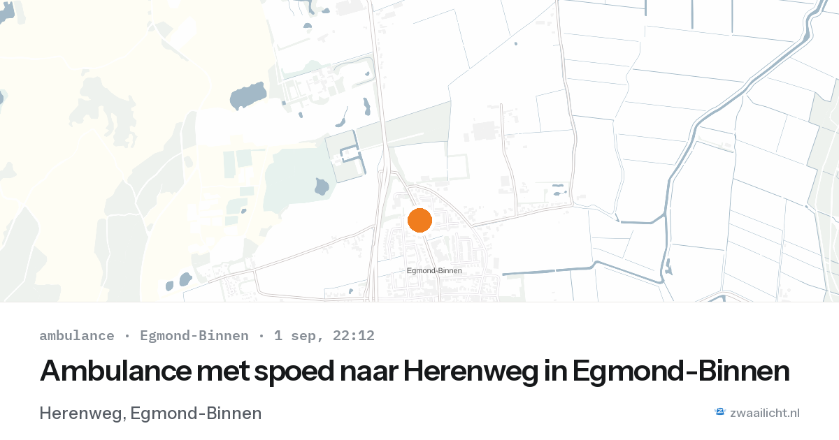 Ambulance met spoed naar Herenweg in Egmond-Binnen — 1 sep 2026