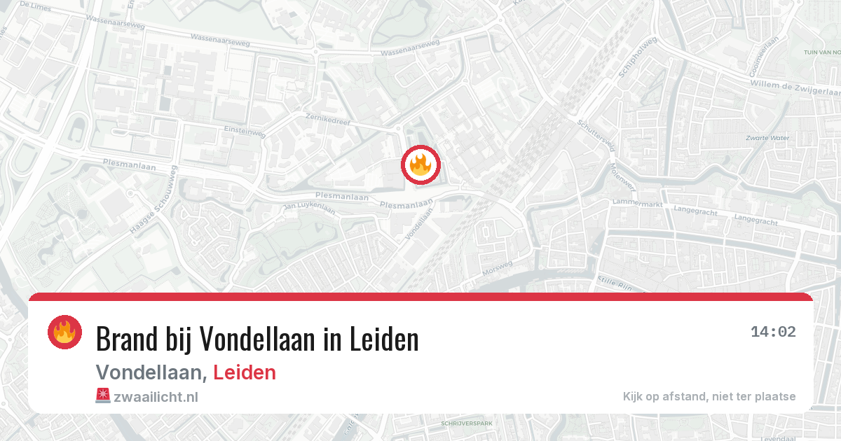 Brand bij Vondellaan in Leiden — 12 jun 2026