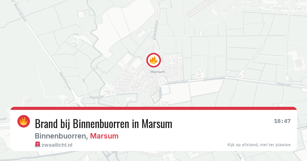 Brand bij Binnenbuorren in Marsum — 25 jun 2026