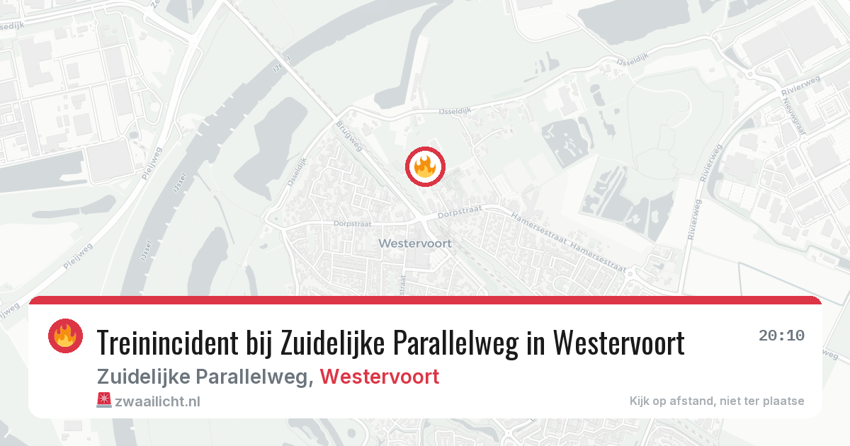 Treinincident bij Zuidelijke Parallelweg in Westervoort — 26 jun 2026