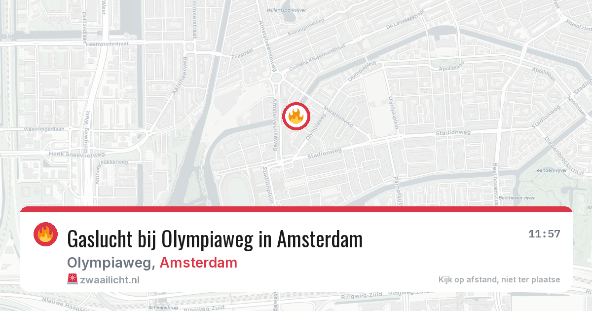 Gaslucht bij Olympiaweg in Amsterdam — 21 mei 2026