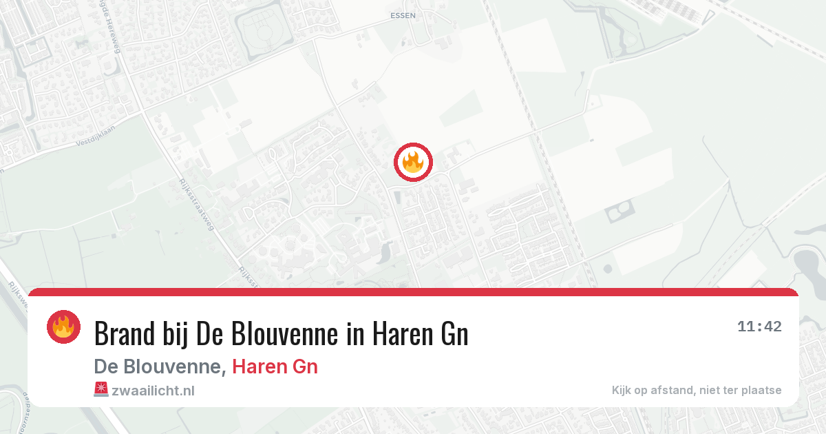 Brand bij De Blouvenne in Haren Gn — 12 aug 2026