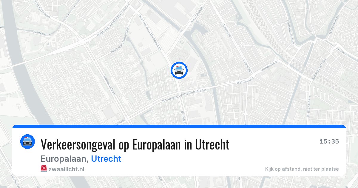 Verkeersongeval op Europalaan in Utrecht — 3 jun 2026