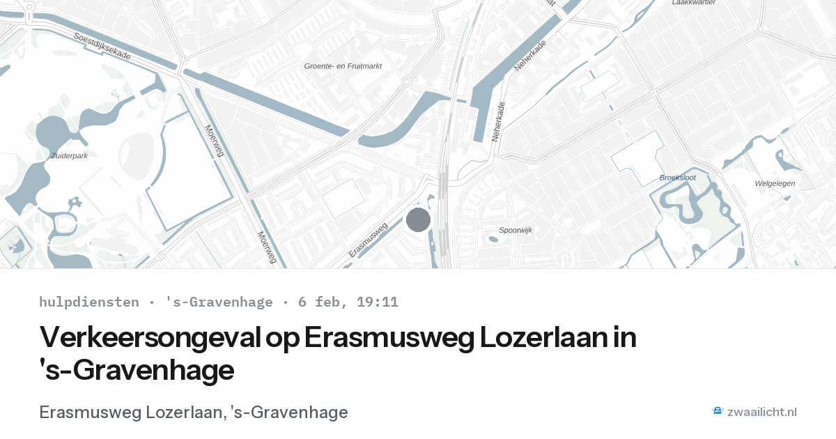 Verkeersongeval op Erasmusweg Lozerlaan in 's-Gravenhage — 6 feb 2026