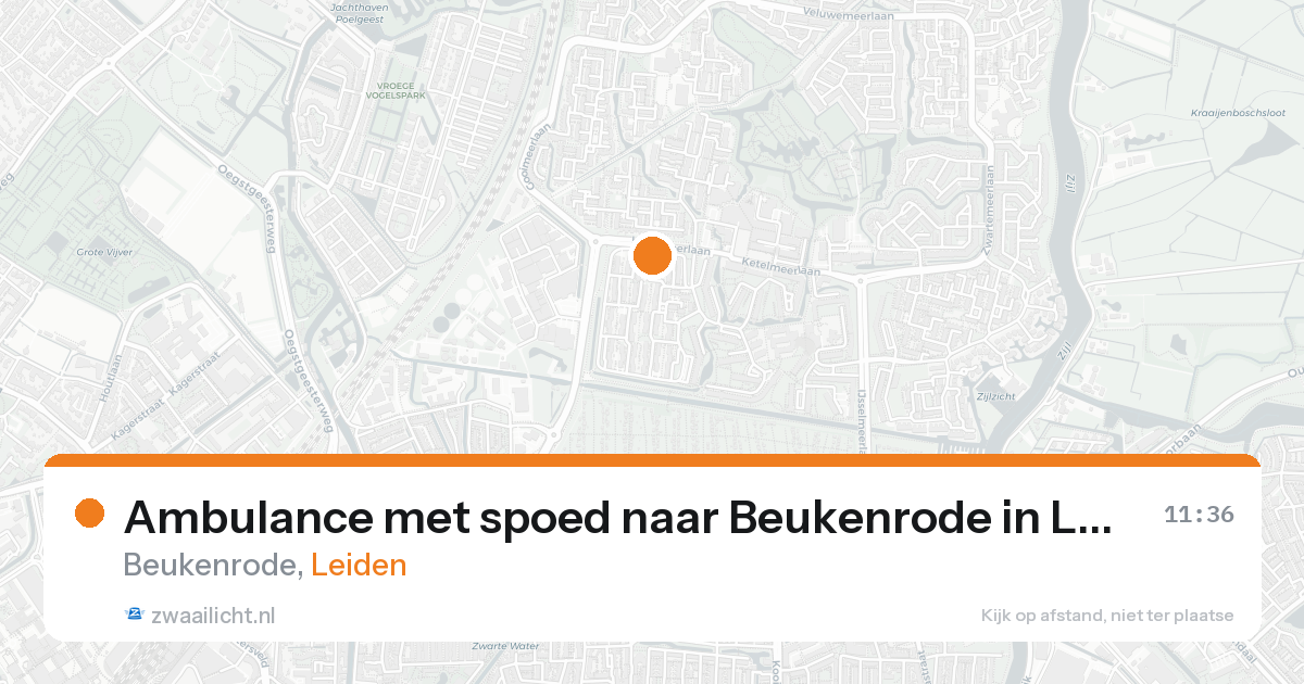 Ambulance met spoed naar Beukenrode in Leiden — 23 aug 2026