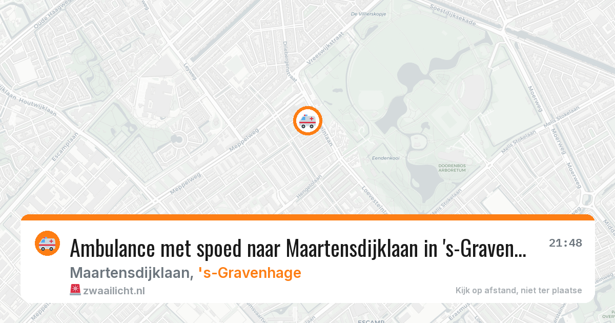 Ambulance met spoed naar Maartensdijklaan in 's-Gravenhage — 12 aug 2026