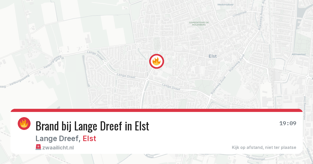 Brand bij Lange Dreef in Elst — 20 jul 2026