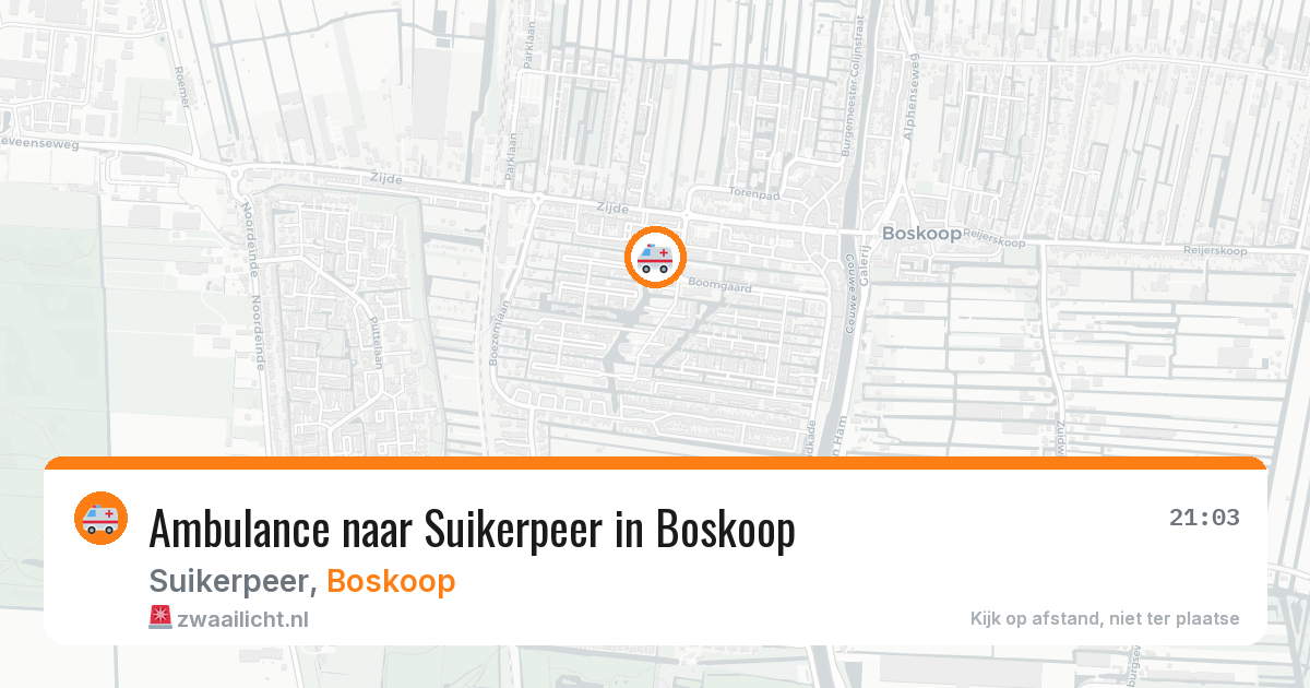 Ambulance naar Suikerpeer in Boskoop — 26 mrt 2026