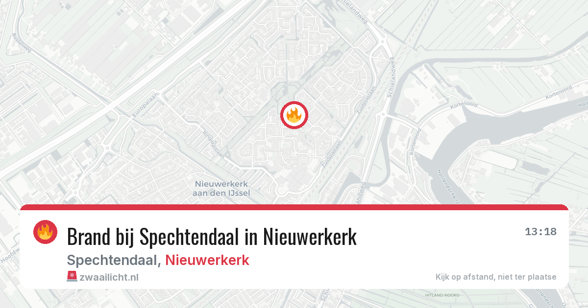 Brand bij Spechtendaal in Nieuwerkerk — 31 mei 2026