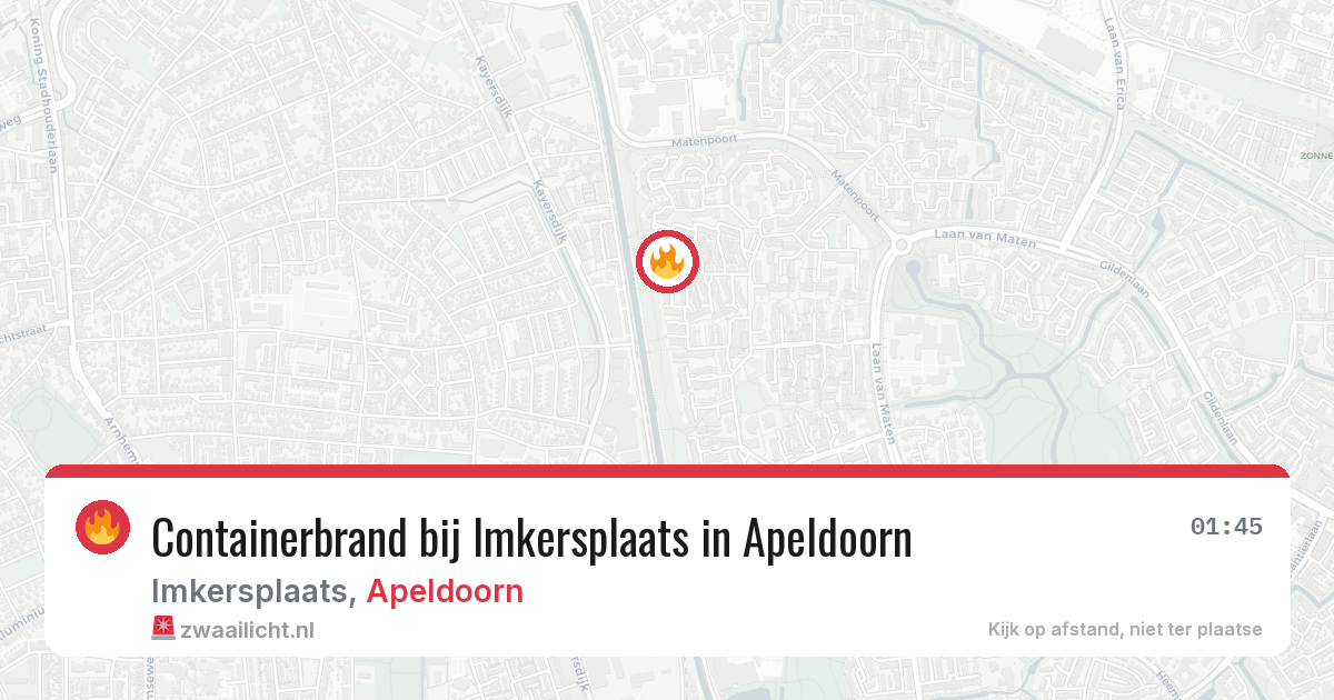 Containerbrand bij Imkersplaats in Apeldoorn — 10 mei 2026