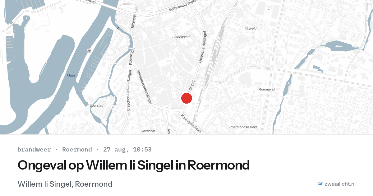 Ongeval op Willem Ii Singel in Roermond — 27 aug 2026