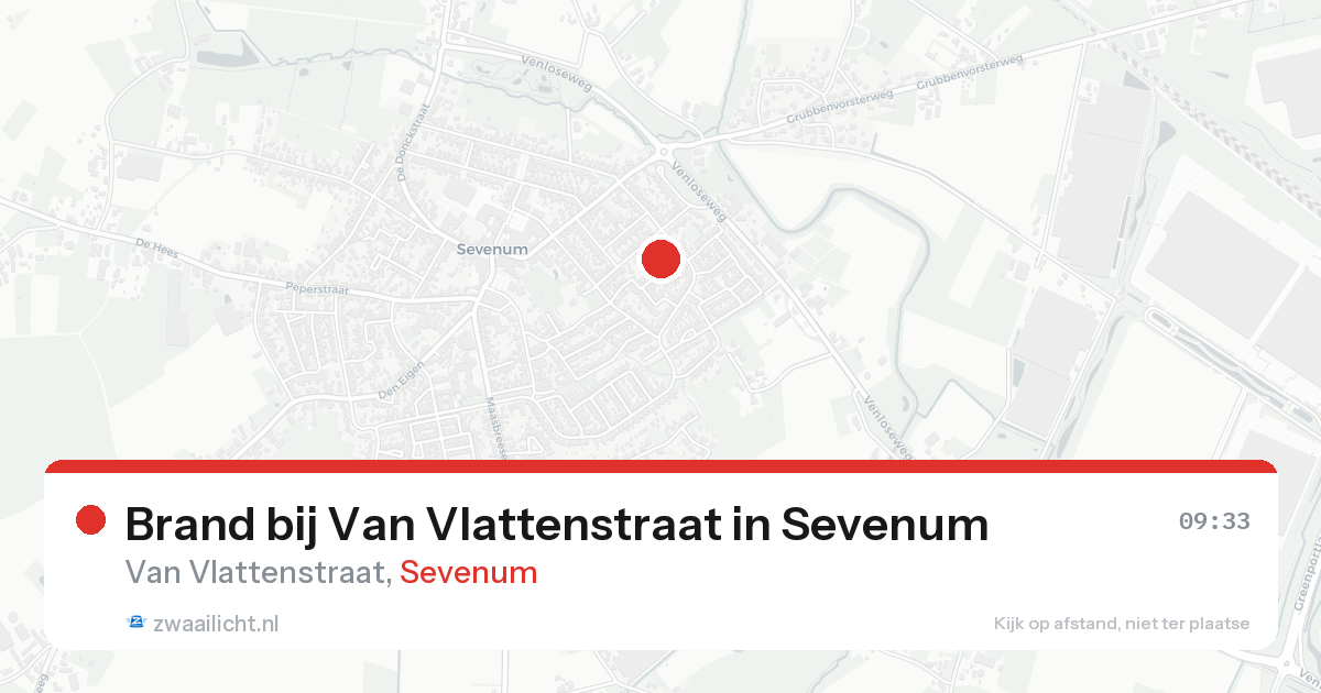 Brand bij Van Vlattenstraat in Sevenum — 15 aug 2026