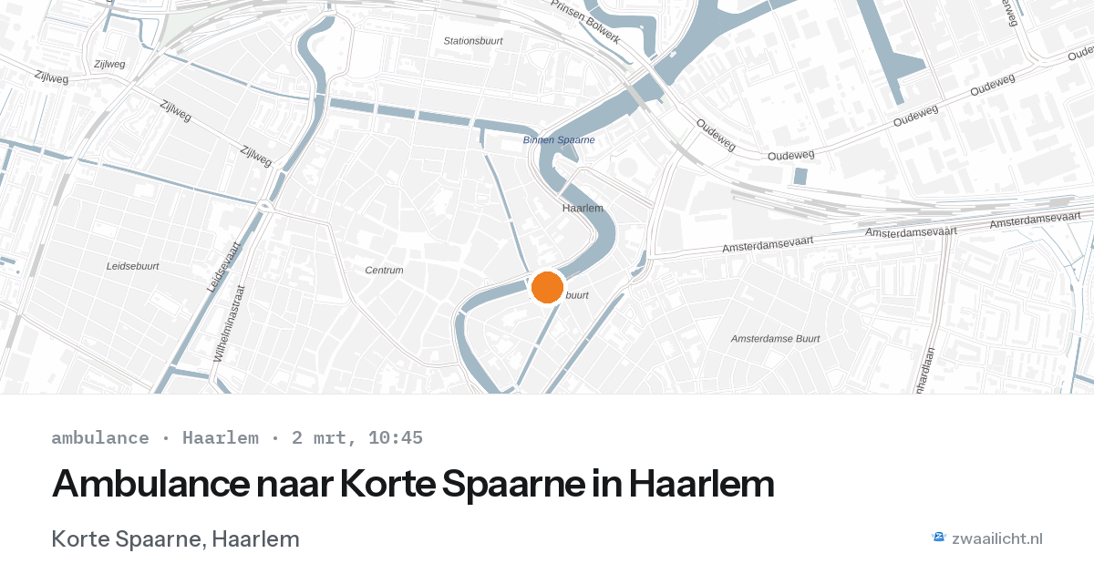 Ambulance naar Korte Spaarne in Haarlem — 2 mrt 2026