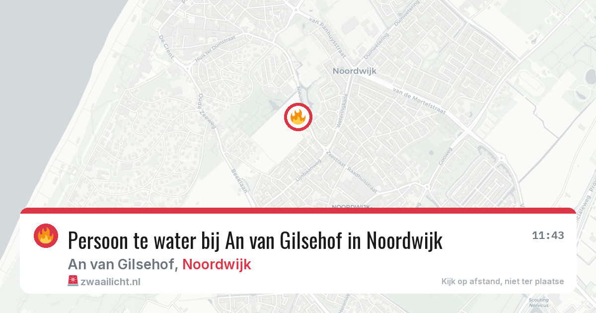 Persoon te water bij An van Gilsehof in Noordwijk — 14 jun 2026