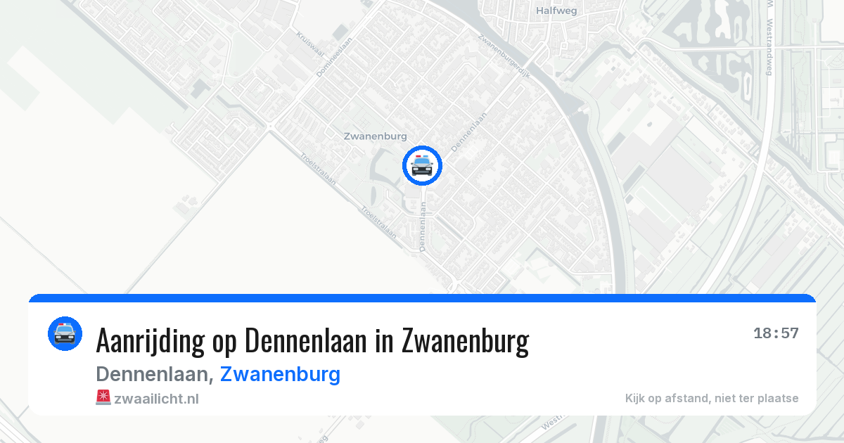 Aanrijding op Dennenlaan in Zwanenburg — 18 jun 2026