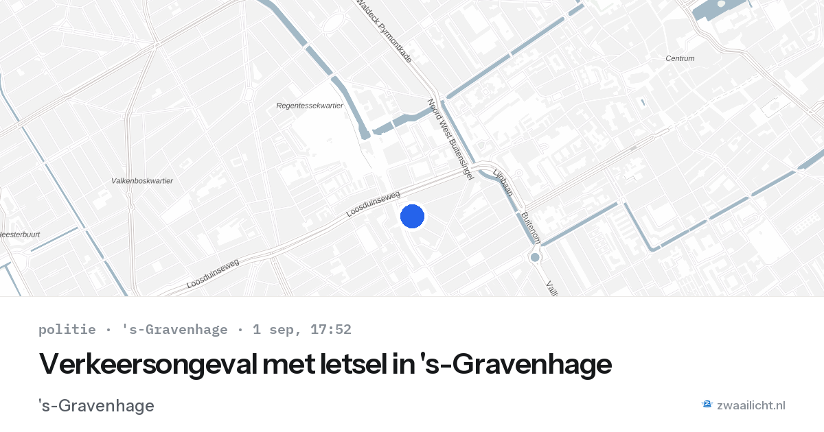 Verkeersongeval met letsel in 's-Gravenhage — 1 sep 2026