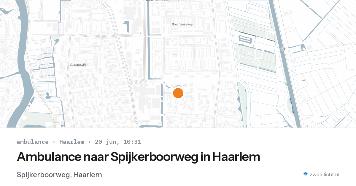 Ambulance naar Spijkerboorweg in Haarlem — 20 jun 2026