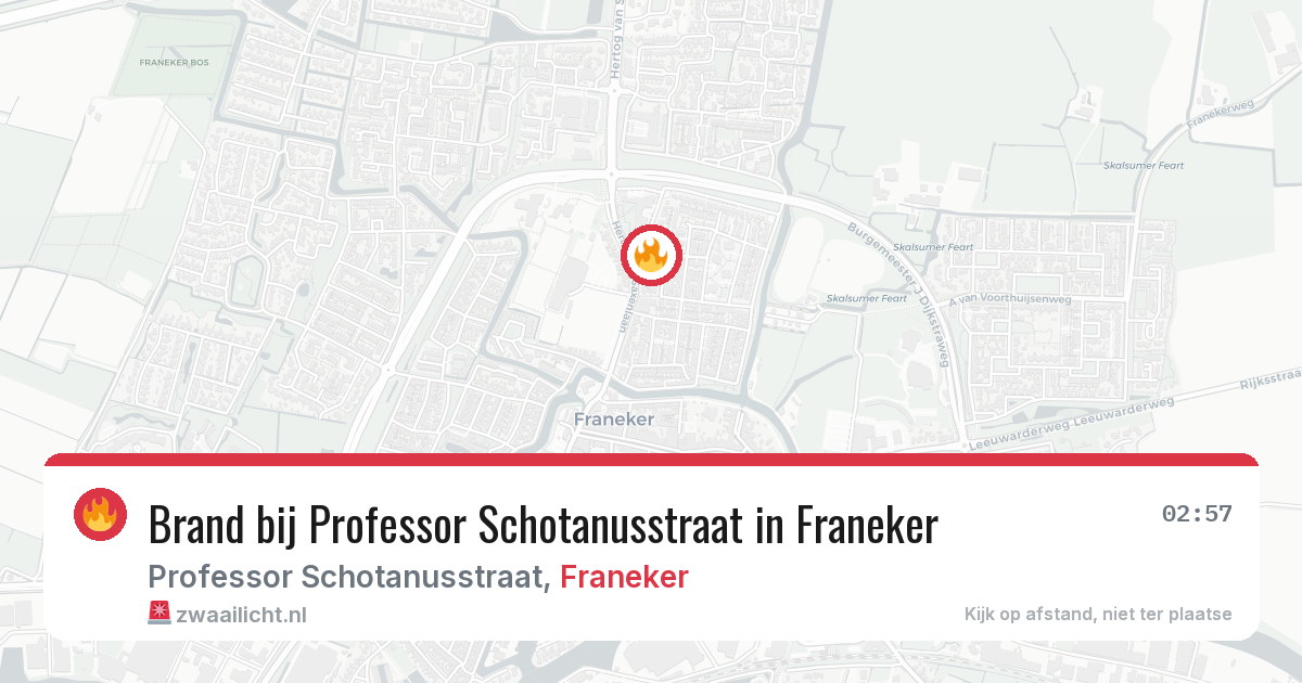 Brand bij Professor Schotanusstraat in Franeker — 27 jun 2026