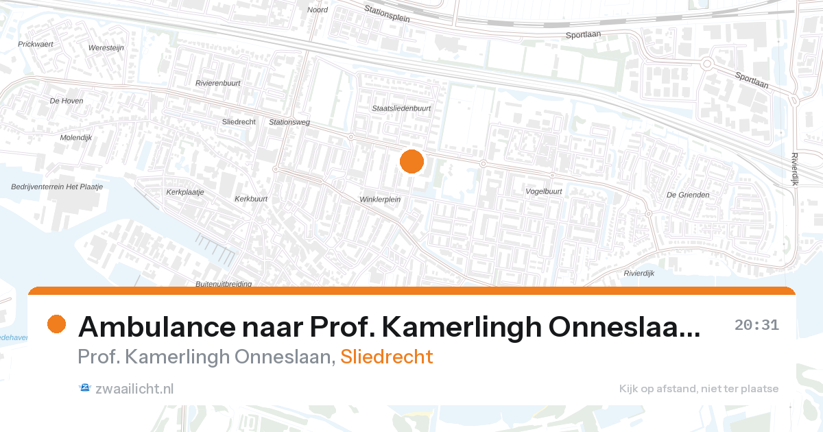 Ambulance naar Prof. Kamerlingh Onneslaan in Sliedrecht — 28 apr 2026
