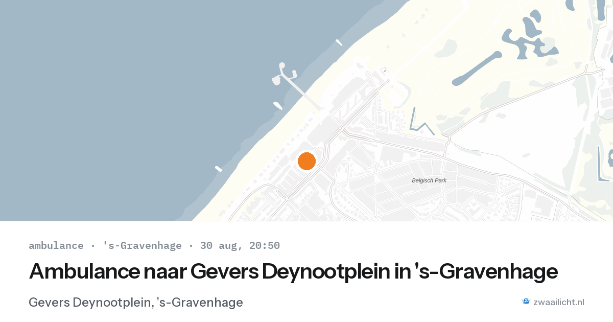 Ambulance naar Gevers Deynootplein in 's-Gravenhage — 30 aug 2026