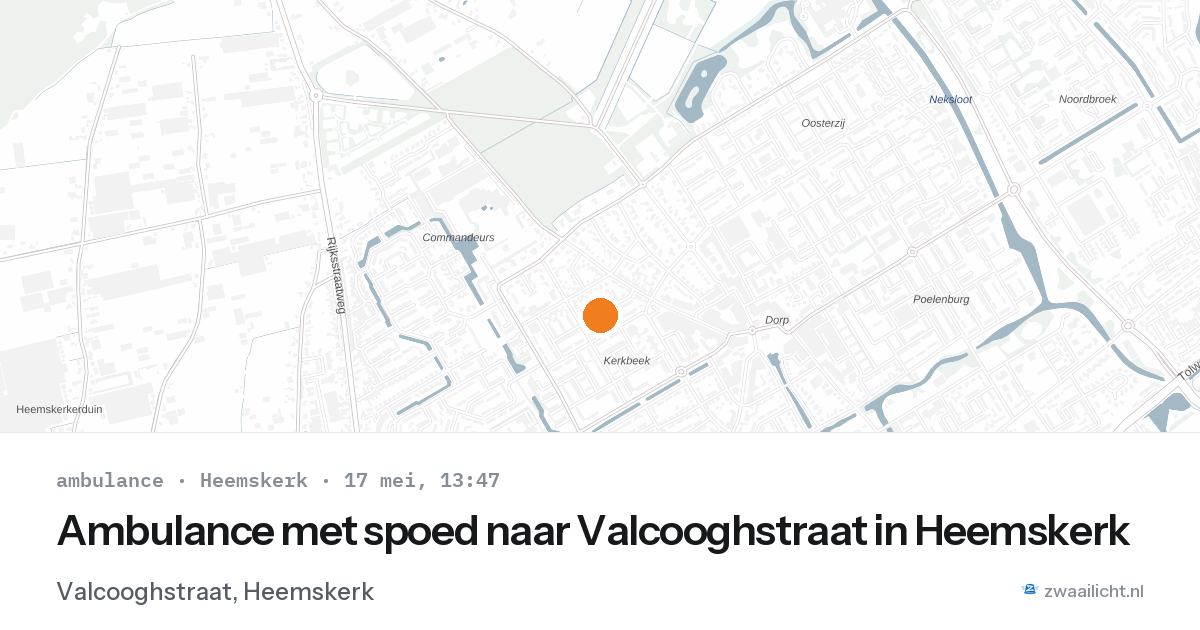 Ambulance met spoed naar Valcooghstraat in Heemskerk — 17 mei 2026