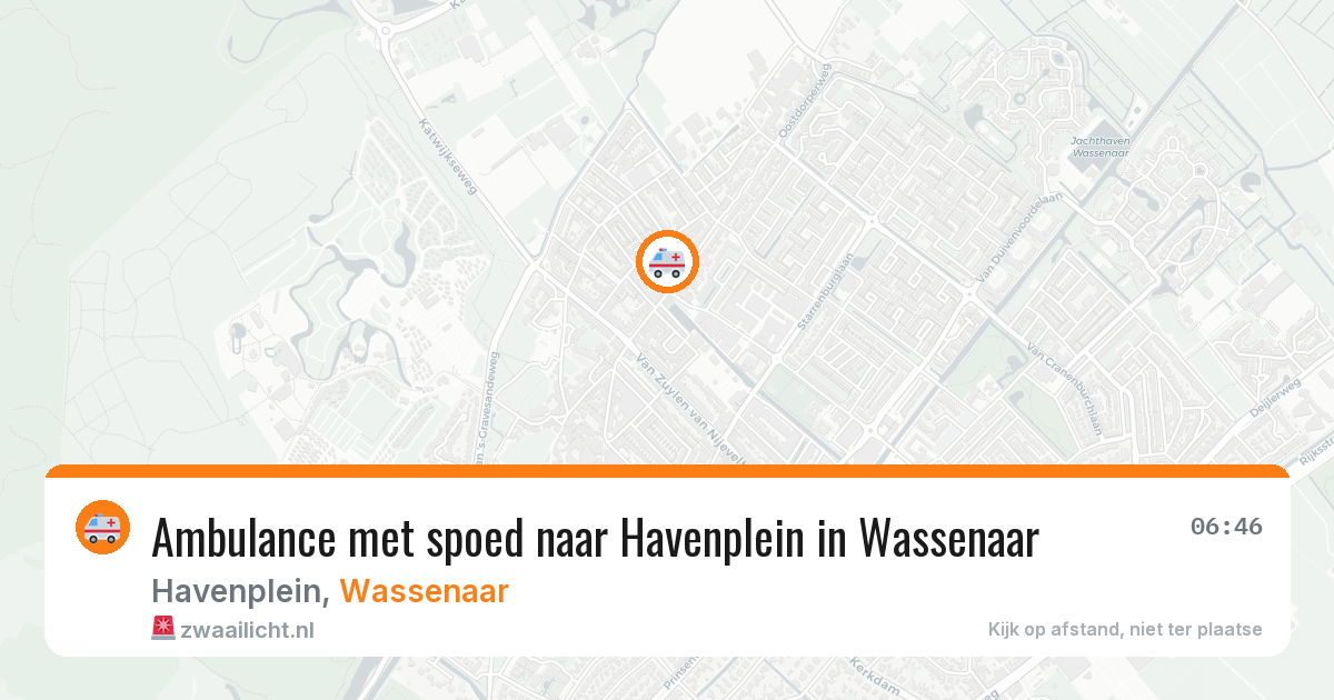 Ambulance met spoed naar Havenplein in Wassenaar — 30 mei 2026