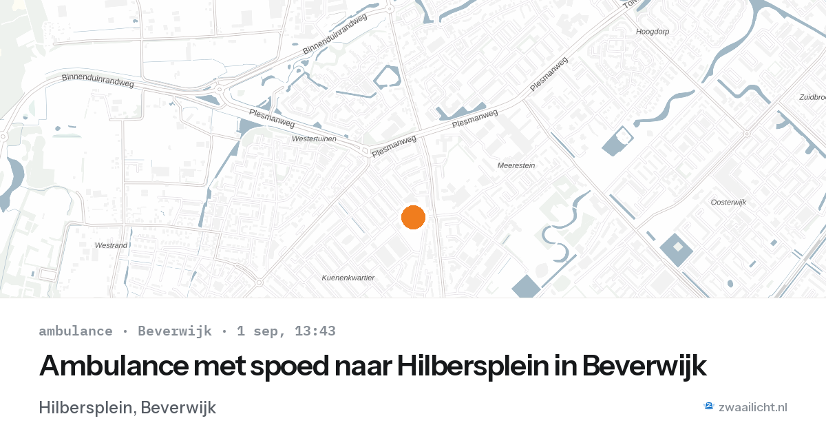 Ambulance met spoed naar Hilbersplein in Beverwijk — 1 sep 2026