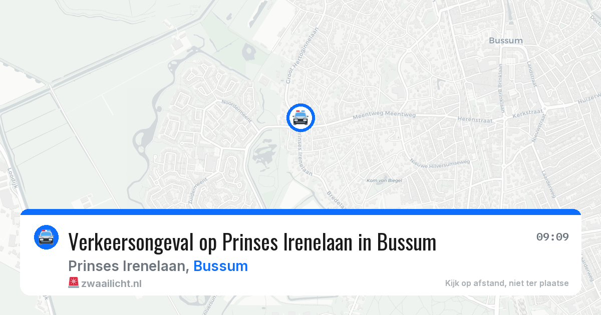 Verkeersongeval op Prinses Irenelaan in Bussum — 12 feb 2026